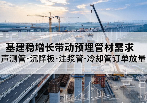 武冈基建稳增长带动预埋监测管材需求，声测管、沉降板、注浆管订单持续放量